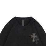 Chrome Hearts  23Fw Cross Leather Logo Sweatshirt