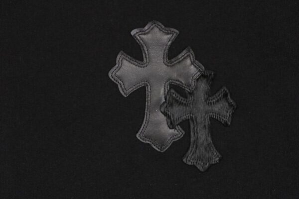 Chrome Hearts  23Fw Cross Leather Logo Sweatshirt