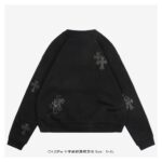 Chrome Hearts  23Fw Cross Leather Logo Sweatshirt