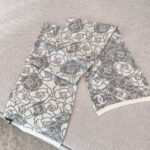Chanel Camellia Scarf Grey White