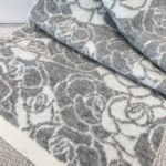 Chanel Camellia Scarf Grey White
