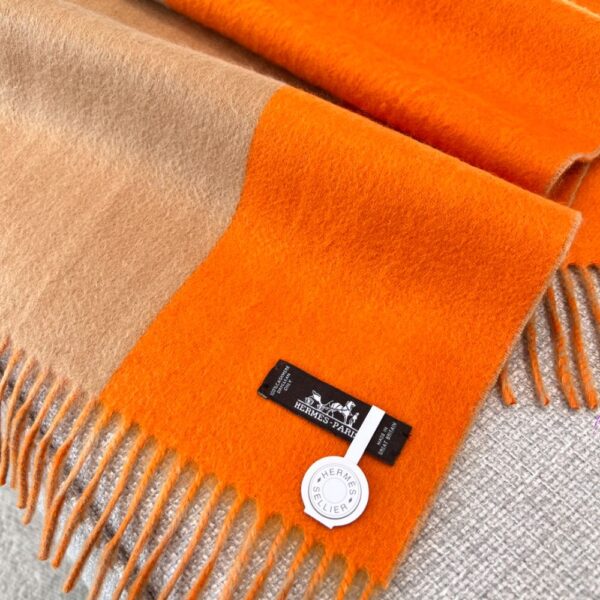 Hermes Cashmere scarf orange