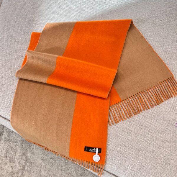 Hermes Cashmere scarf orange