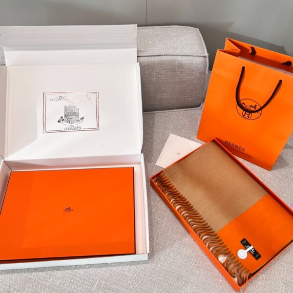 Hermes Cashmere scarf orange