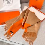 Hermes Cashmere scarf orange