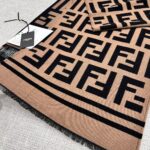 Fendi Letter jacquard long scarf coffee color