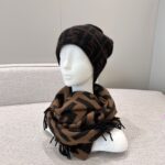 Fendi Triangle cashmere shawl brown