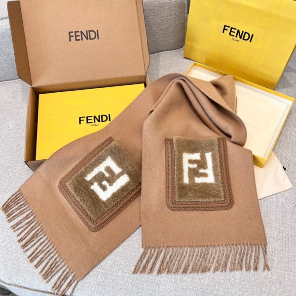 Fendi  Pocket fur scarf milk tea color