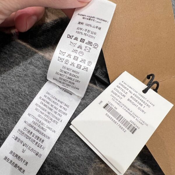 Burberry Colorblock Check Scarf Camel Grey