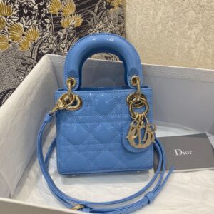 Dior Bag Lady Dr 17*15*7cm Blue