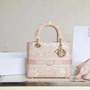 Dior Bobby Lady D-Lite Embroidered tiger pink