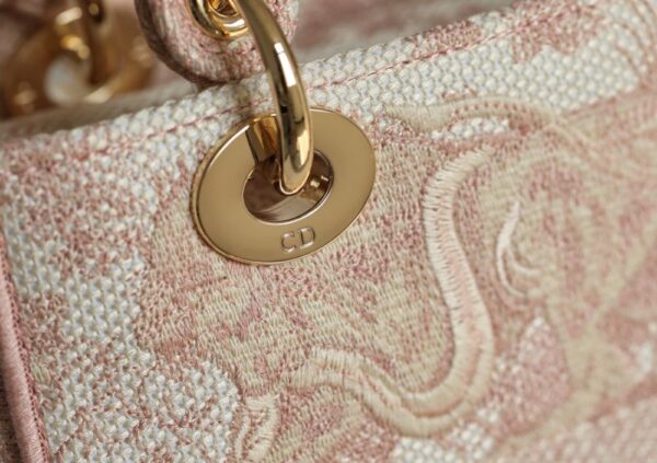 Dior Bobby Lady D-Lite Embroidered tiger pink