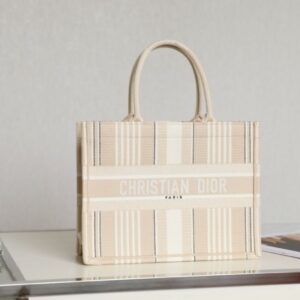 Dior Bag  Embroidered striped canvas shopping bag DR-08