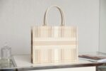 Dior Bag  Embroidered striped canvas shopping bag DR-08